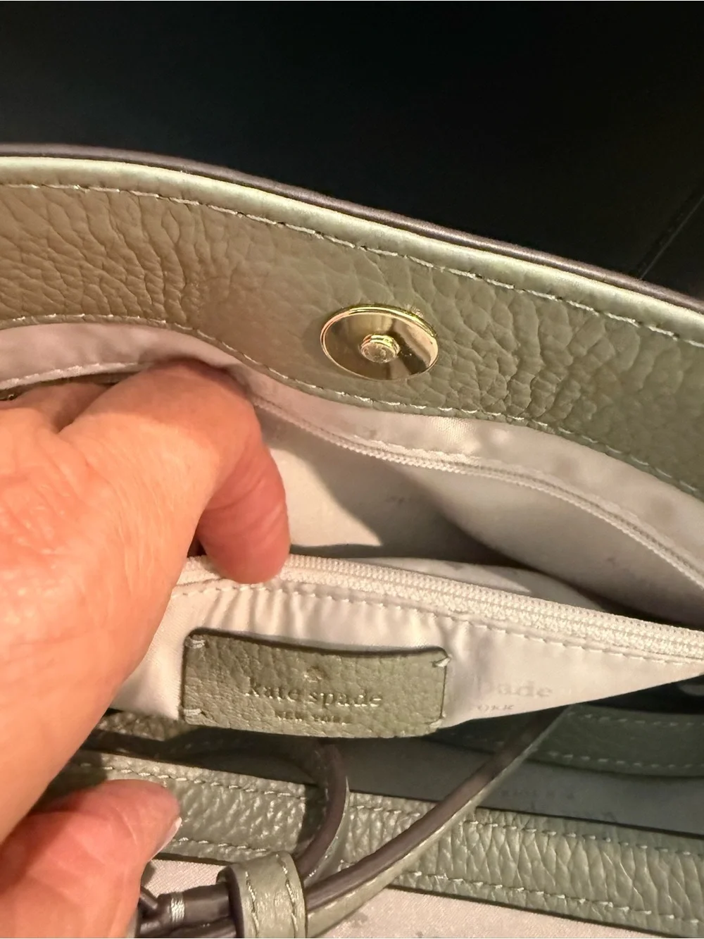 kate spade Green Pebbled Leather Top-Handle Satchel